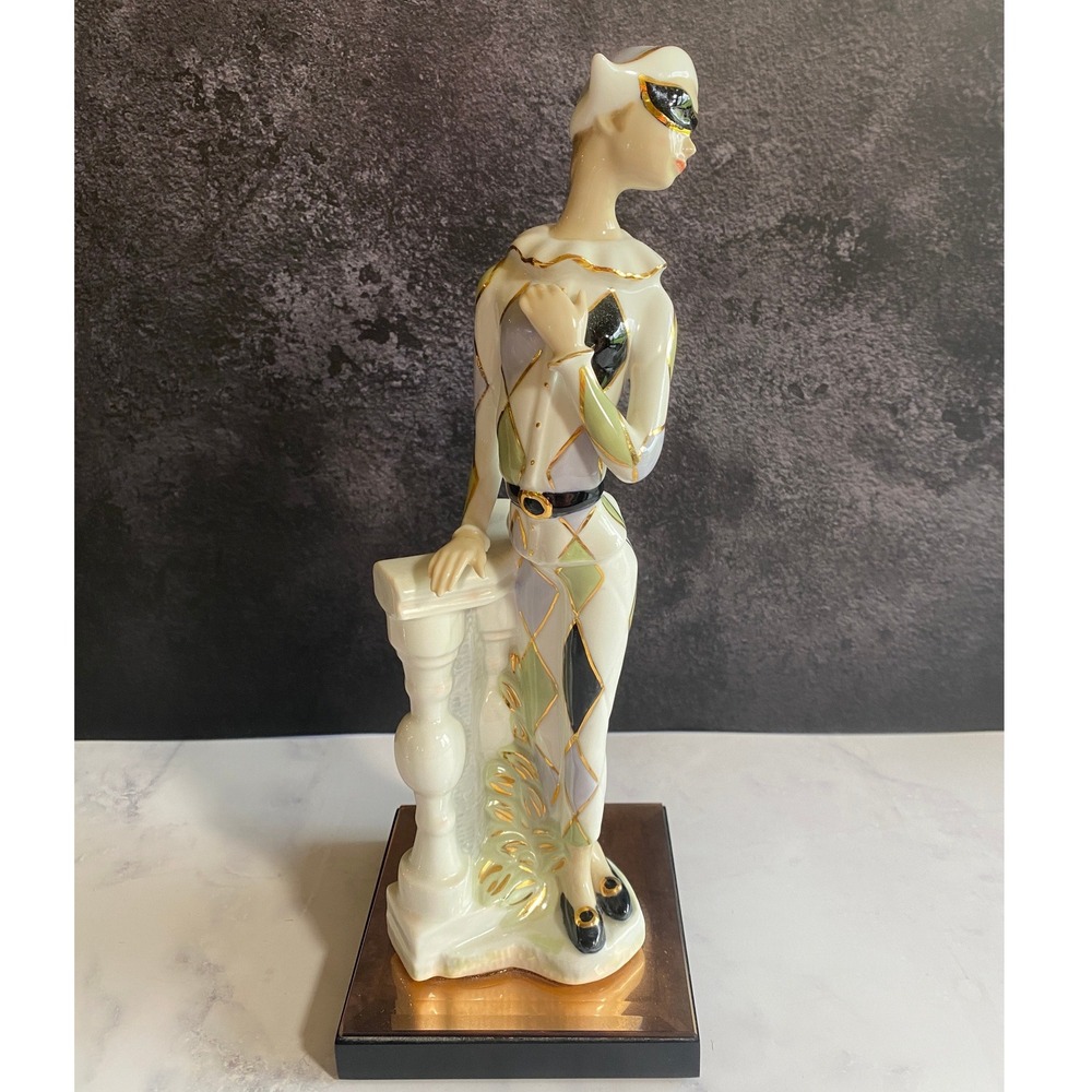 Vintage Casades Made in Spain Porcelain Court Jester Harlequin Figurine